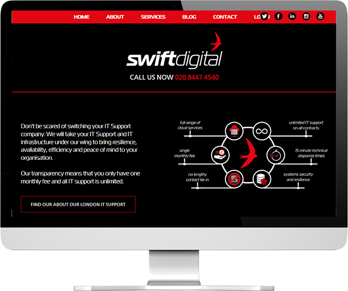 Swift Digital IT Support London Company Website